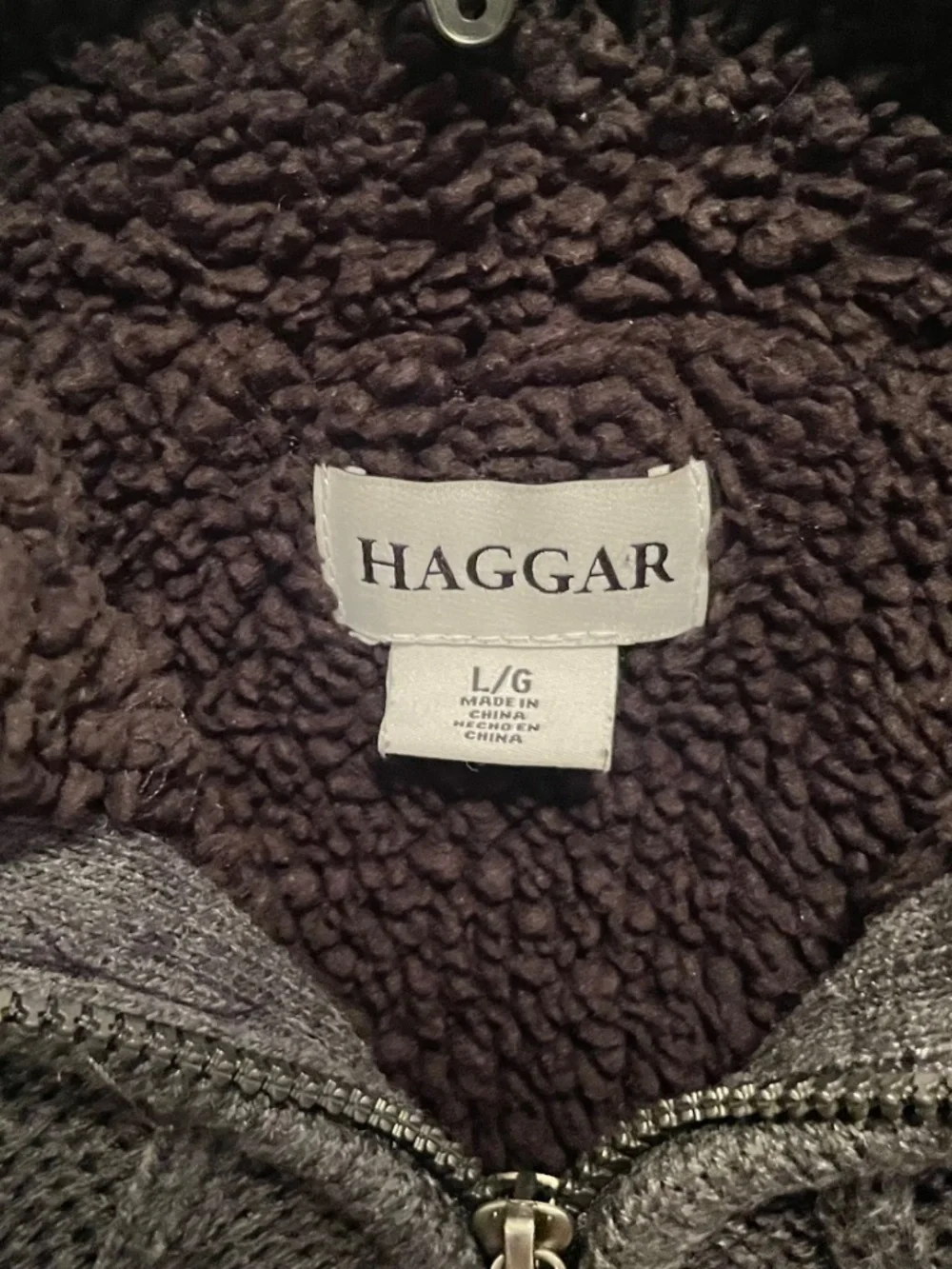 zip up gray sweater, large